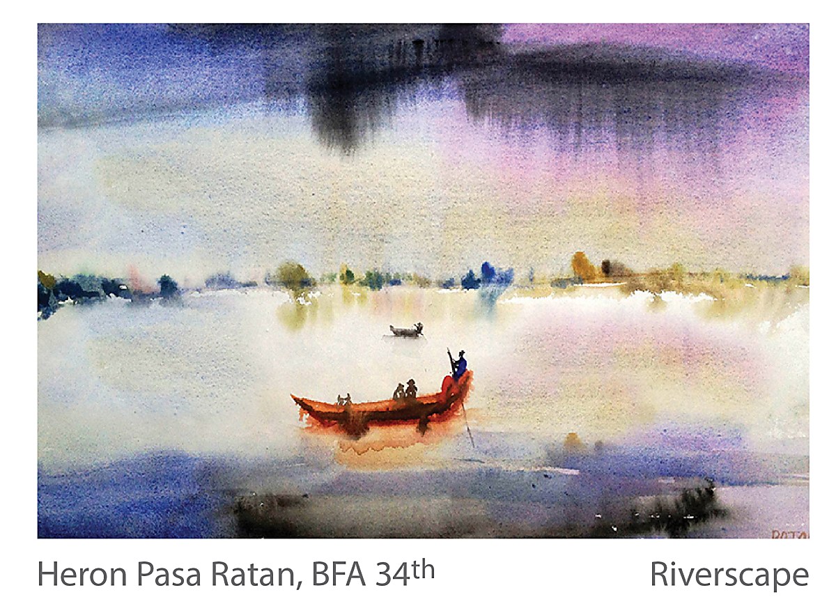 Riverscape - Heron Pasa Ratan